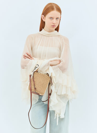 Chloé 스몰 우디 바스켓 백 화이트 chl0258036