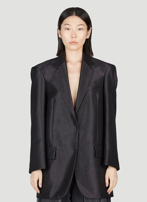 Thom Browne Oversized Metal Effect Blazer Dark Blue thb0253005