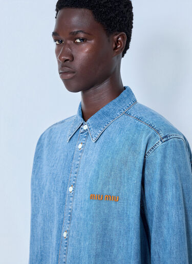 Miu Miu Chambray Shirt Light Blue miu0365011