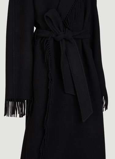 Balenciaga Fringe Coat Black bal0255001