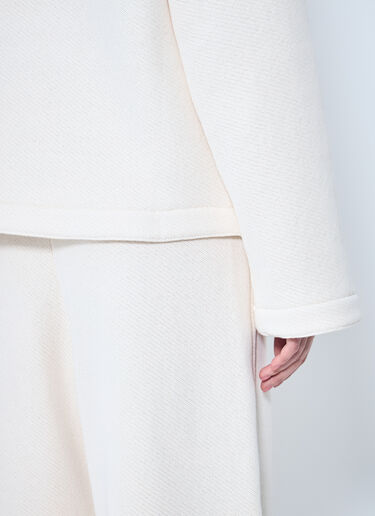 Max Mara Logo Embroidery Hooded Sweatshirt White max0259005