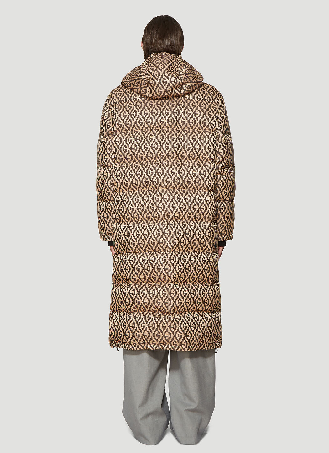 Gucci G Rhombus Padded Coat in Brown LN CC