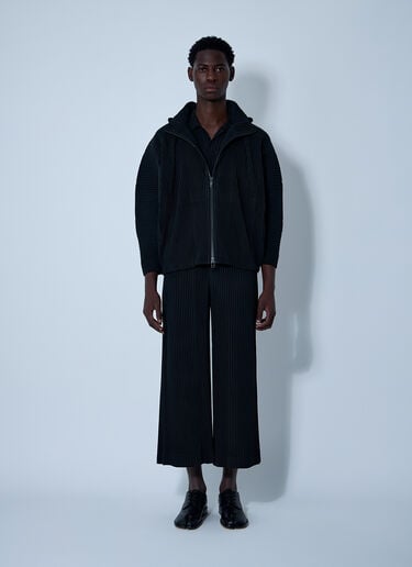 Homme Plissé Issey Miyake Hooded Pleated Jacket Black hmp0161008