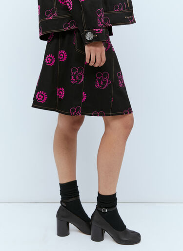 Chopova Lowena Nosebutter Flocked Skirt Black cho0254007