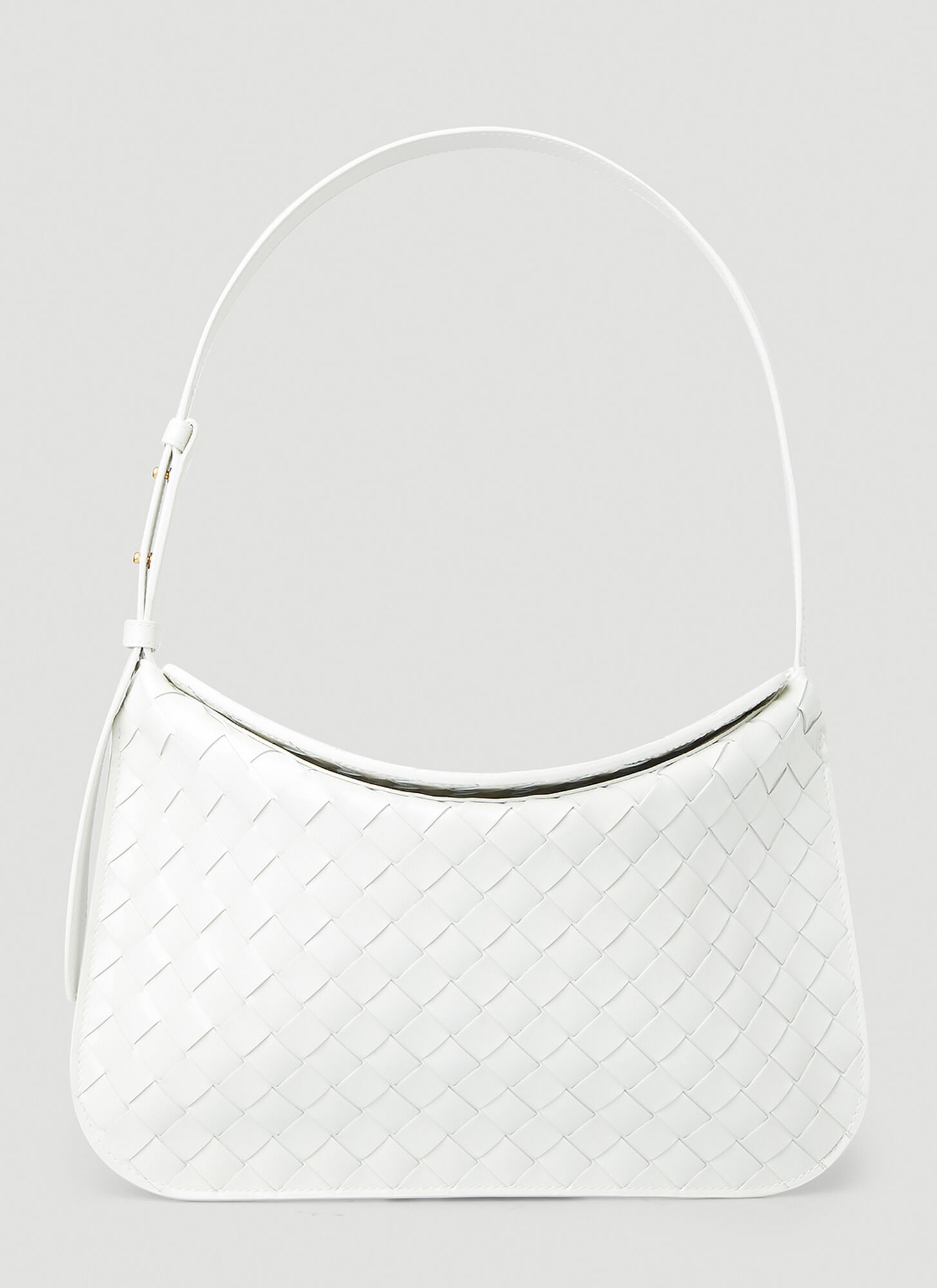 Bottega Veneta White Flap Shoulder Bag - 9068 White/parakeet