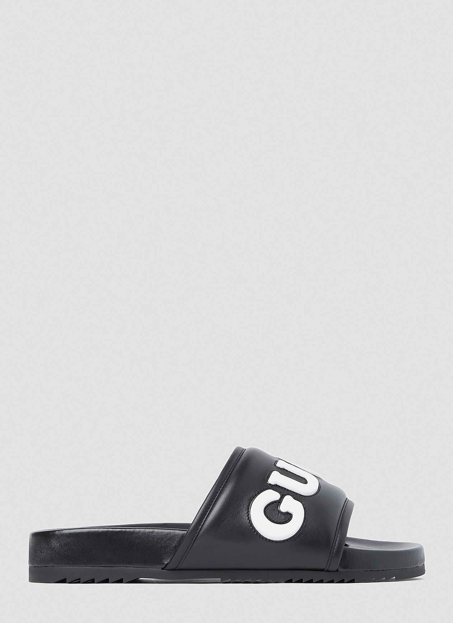Shop Gucci Logo Slides In Black