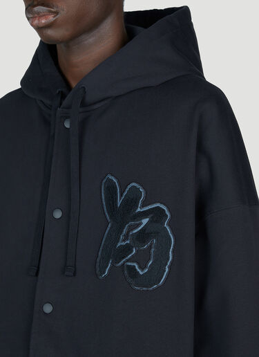 Y-3 로고 패치 후드 스웨트셔츠 블랙 yyy0152023