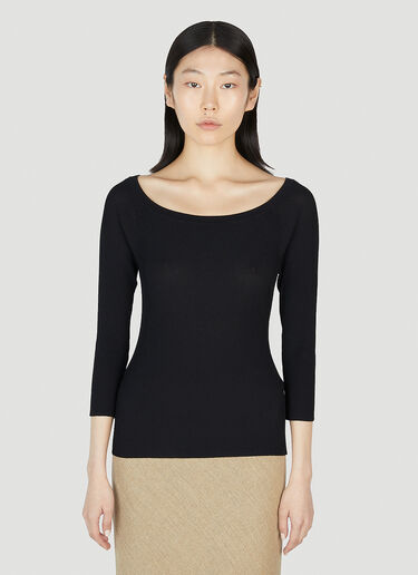 Max Mara 사투르노 스쿠프넥 탑 블랙 max0252006