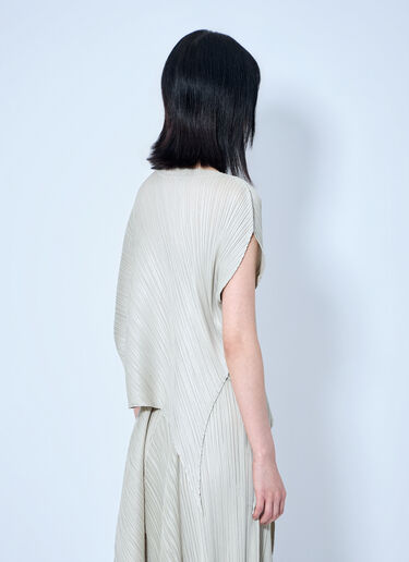 Pleats Please Issey Miyake Pleated Asymmetric Top Beige plp0264018