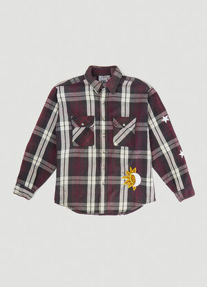 DRx FARMAxY FOR LN-CC Scalloped Flannel Shirt Burgundy drx0346027