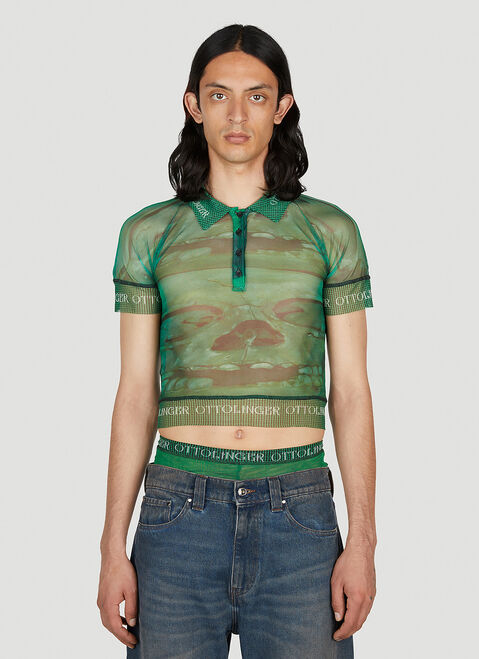 Ottolinger x Brook Hsu Mesh Polo Top Beige ott0150002
