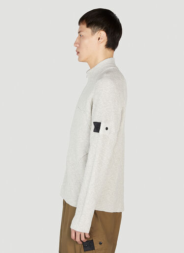 Stone Island Shadow Project 컴퍼스 패치 지퍼 스웨터 그레이 shd0152008