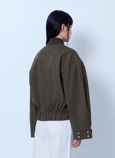 LN-CC® - GANNI: Light Wool Melange Boxy Jacket - Brown GANNI Light Wool Melange Boxy Jacket Brown gan0265044