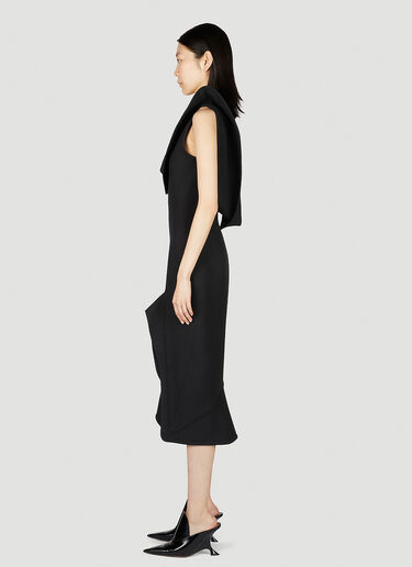 Bottega Veneta Structured Midi Dress Black bov0254003