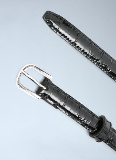 LN-CC® - Toteme: Croco-Embossed Patent Belt - Black Toteme Croco-Embossed Patent Belt Black tot0264046