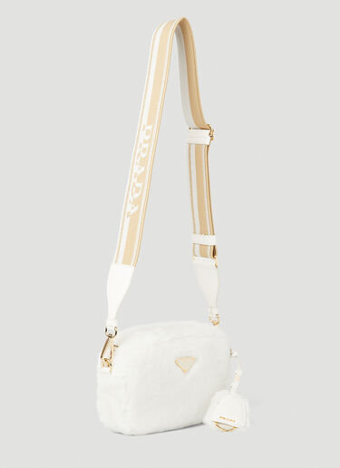 Prada Shearling Shoulder Bag White pra0251020