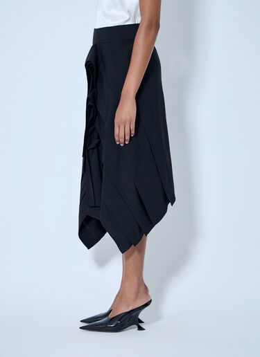 LN-CC® - Bottega Veneta: Asymmetric Layered Skirt - Black Bottega Veneta Asymmetric Layered Skirt Black bov0264048