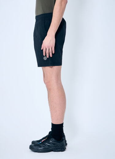 Stone Island Nylon Shorts With Logo Patch Black sto0160064