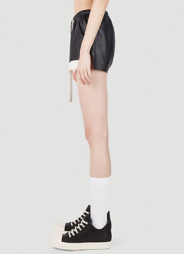 Rick Owens Basket Leather Shorts Black ric0251016