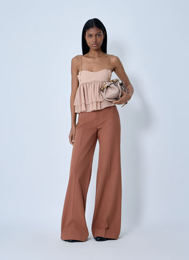 Flared Cotton Canvas Pants Chloé Flared Cotton Canvas Pants Brown chl0263029