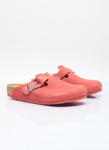 Birkenstock Embossed Boston Mules Red brk0156005