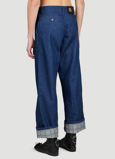 JW Anderson Logo Print Turn-Up-Hem Denim Jeans Blue jwa0154011