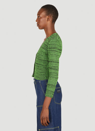 GANNI Ribbed Cardigan Green gan0251013