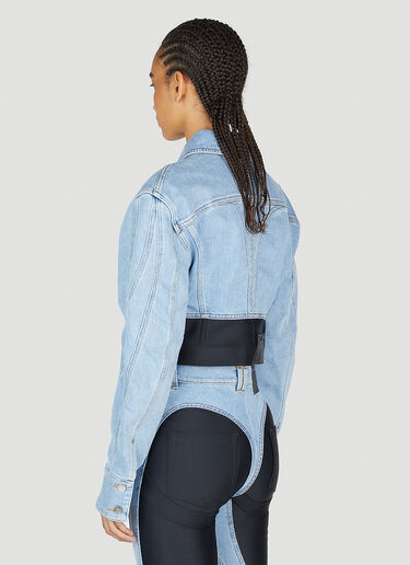 Mugler Corset Panel Denim Jacket Blue mug0252037