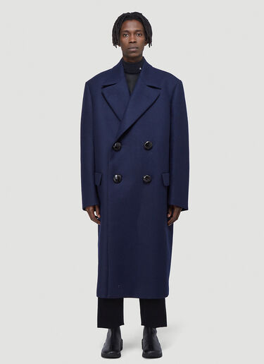 Raf Simons Oversized Double-Breasted Coat Blue raf0142020