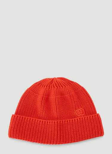 Gucci Embroidered Logo Beanie Hat Red guc0140037