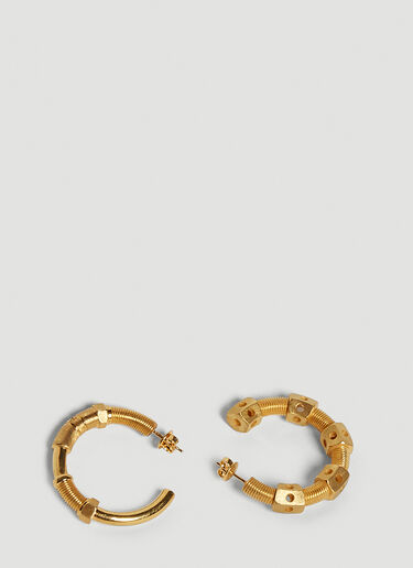 Bottega Veneta Thread Large Hoop Earrings Gold bov0247108