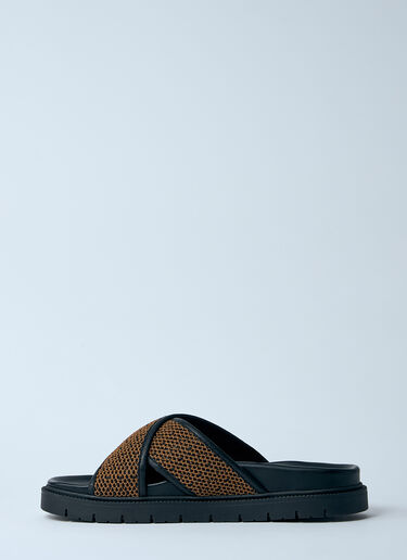 Max Mara Logo Plaque Slides Brown max0260016