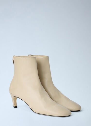 Toteme Soft Nappa Ankle Boots Cream tot0265052