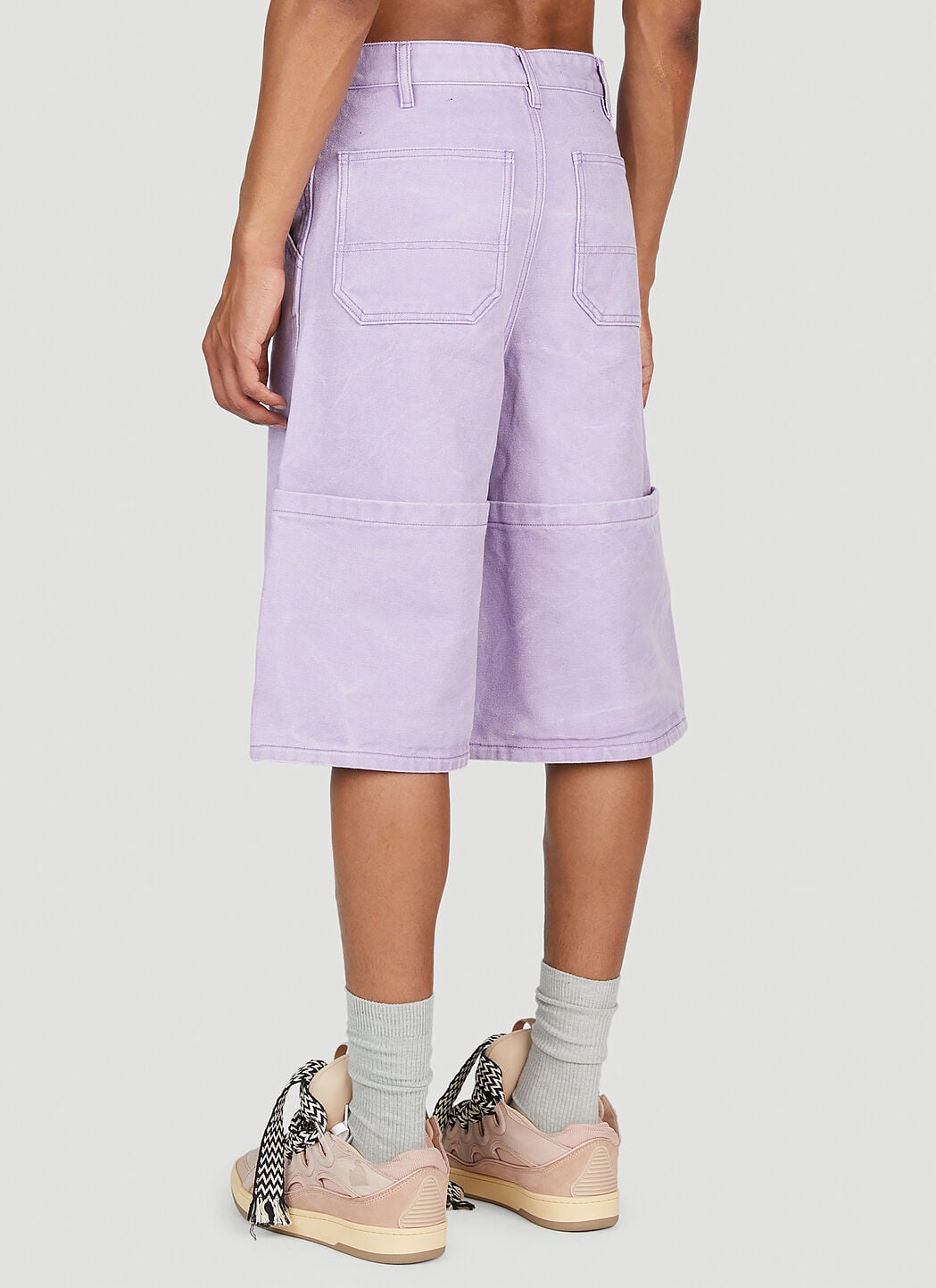Acne Studios Men's' Relaxed Cotton Shorts in Purple | LN-CC®