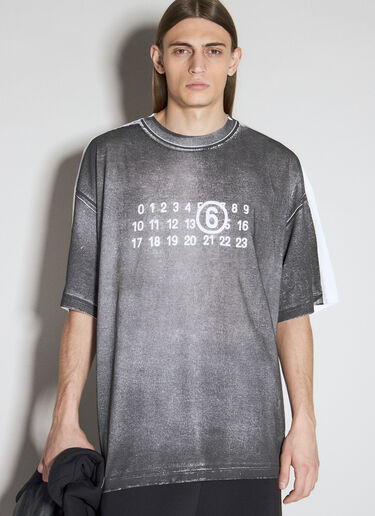 MM6 Maison Margiela 로고 프린트 티셔츠  그레이 mmm0354001