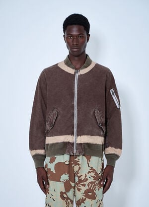NOMARHYTHM TEXTILE Hand Dye Flight Jacket Brown nom0164001