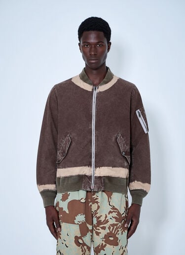 NOMARHYTHM TEXTILE Hand Dye Flight Jacket Brown nom0164001