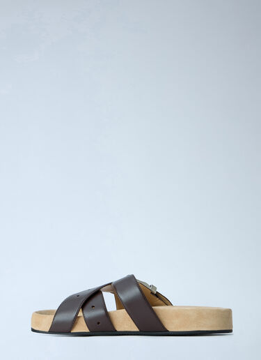 Balenciaga Belt Leather Sandals Brown bal0164016
