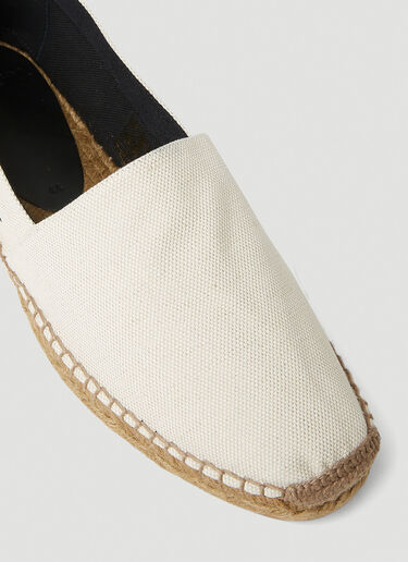 Saint Laurent Logo Embroidery Espadrilles Beige sla0151042