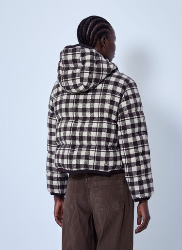 LN-CC® - Moncler: Abstraction Hooded Wool Blend Short Down Jacket - Brown Moncler Abstraction Hooded Wool Blend Short Down Jacket Brown mon0266035