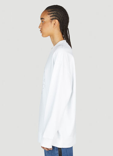 Stella McCartney 핫픽스 라인스톤 로고 스웨트셔츠 화이트 stm0253009