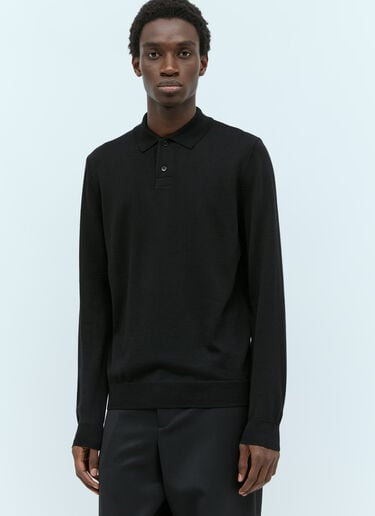 Wool Jerry Polo Sweater A.P.C. Wool Jerry Polo Sweater Black apc0155007