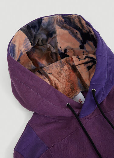 DRx FARMAxY FOR LN-CC Monochromatic Deconstructed Panelling Hooded Sweatshirt Purple drx0346003