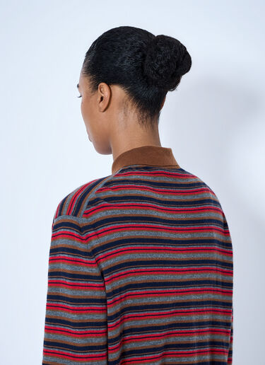 LN-CC® - Prada: Striped Polo Sweater - Red Prada Striped Polo Sweater Red pra0265006