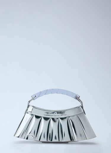 LN-CC® - Lacoste: Runway H Lenglen Mirror Effect Leather Bag - Silver Lacoste Runway H Lenglen Mirror Effect Leather Bag Silver lac0266007