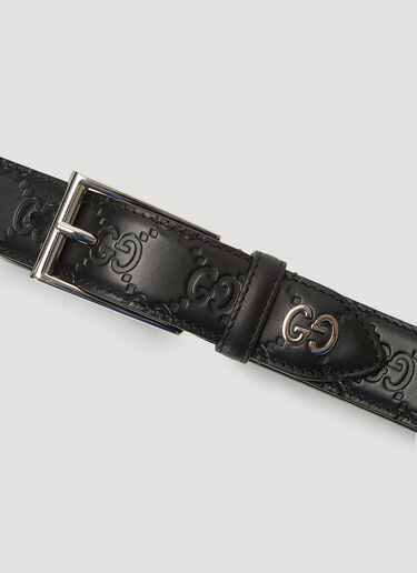 Gucci Debossed Logo Leather Belt Black guc0137075