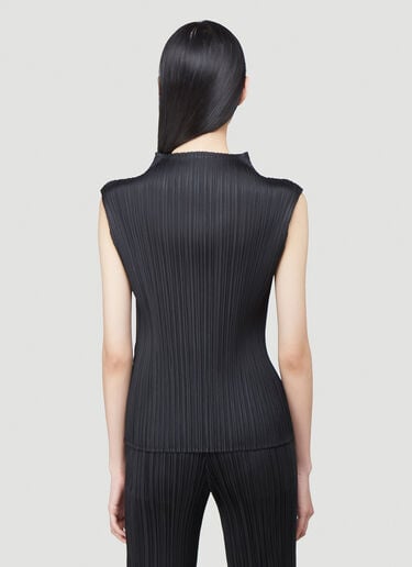 Pleats Please Issey Miyake Classic Pleated Tank Top Black plp0240003