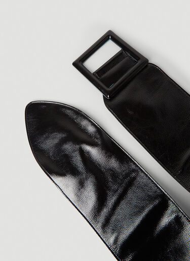 LN-CC® - Saint Laurent: Glossed Waist Belt - Black Saint Laurent Glossed Waist Belt Black sla0245116