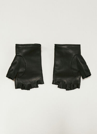 Lanvin x Future Quilted Leather Mittens Black lvf0157015