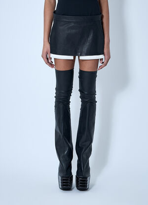 Rick Owens Leather Mini Skirt Black ric0260007
